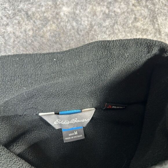Eddie Bauer Quarter Zip Mens Medium Black Fleece First Ascent Pullover Outdoors - Picture 3 of 8
